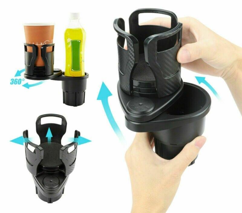 2-in-1 Car Cup Holder & Organizer – Rotatable and Space-Saving