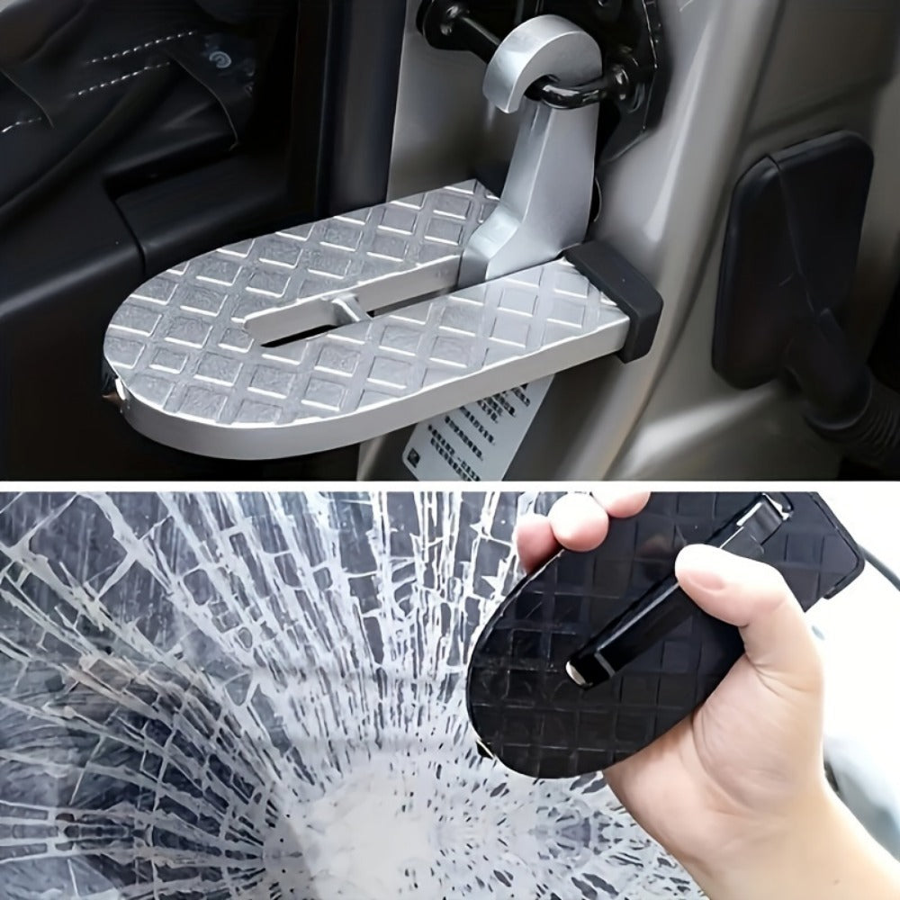 Foldable roof step for car