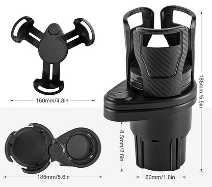 2-in-1 Car Cup Holder & Organizer – Rotatable and Space-Saving