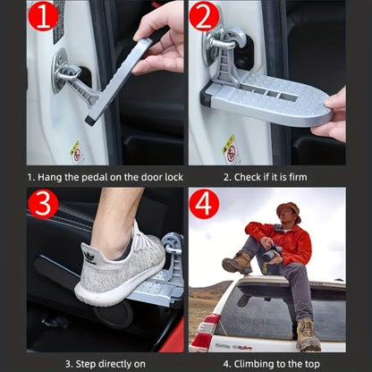 Foldable roof step for car